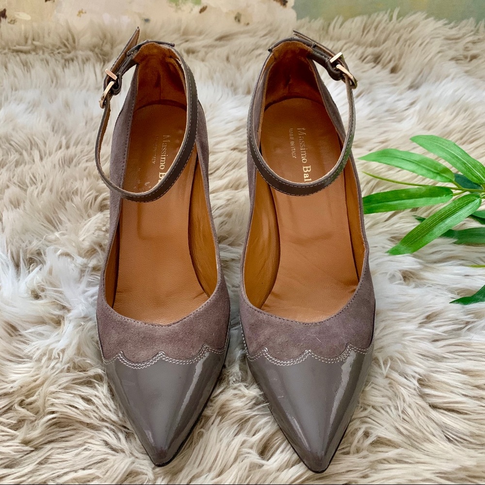 MASSIMO BALDI, Suede/Leather Ankle Strap Shoes